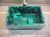 Natural Green Agate Sink – Quartz Stone Wash Basin for Kitchen or Bathroom decor Unique Handicrafts IND